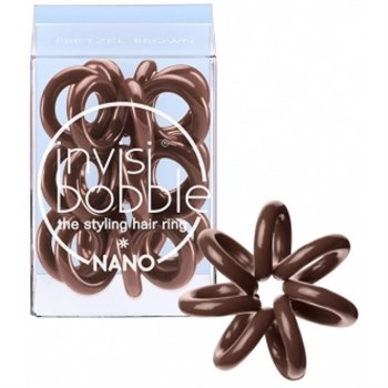 Invisibobble NANO Pretzel Brown - Резинка-браслет для волос, цвет коричневый 3шт - фото 63101