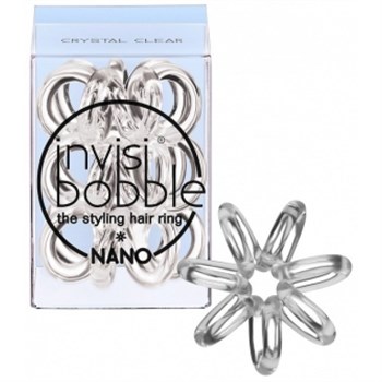 Invisibobble NANO Crystal Clear - Резинка-браслет для волос, цвет прозрачный 3шт - фото 64892
