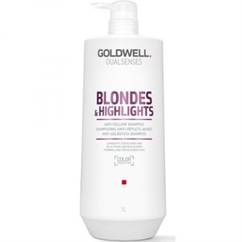 Шампунь "Goldwell Dualsenses Blondes & Highlights Anti-Yellow Shampoo" 1000мл против желтизны для осветленных волос - фото 68626