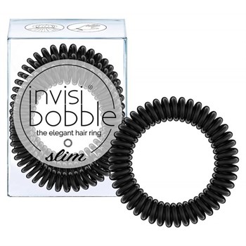 Invisibobble SLIM True Black - Резинка-браслет для волос, цвет Черный 3шт - фото 69106