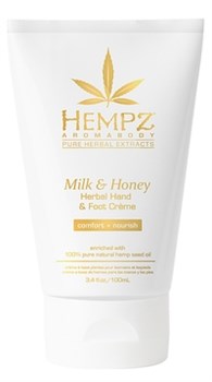 Hempz Milk & Honey Herbal Hand & Foot Creme - Крем для рук и ног Молоко и Мёд 100мл - фото 72559