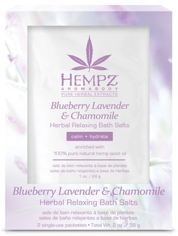 Hempz Blueberry Lavender & Chamomile Herbal Relaxing Bath Salts - Соль для ванны расслабляющая Лаванда, Ромашка и Дикие Ягоды 2 x 28гр - фото 72568