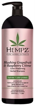 Hempz Blushing Grapefruit & Raspberry Creme Shampoo - Шампунь Грейпфрут и Малина для сохранения цвета и блеска окрашенных волос 1000мл - фото 72579