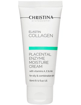 Крем "Christina Elastin Collagen Placental Enzyme Moisture Cream with Vit A, E & HA" увлажняющий 60мл с плацентой, энзимами, коллагеном и эластином для жирной и комбинированной кожи - фото 75539