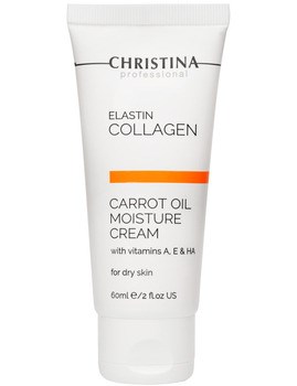 Крем "Christina Elastin Collagen Carrot Oil Moisture Cream with Vit A, E & HA" увлажняющий 60мл с морковным маслом, коллагеном и эластином для сухой кожи - фото 75541