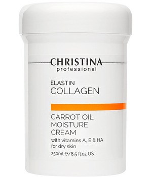 Крем "Christina Elastin Collagen Carrot Oil Moisture Cream with Vit A, E & HA" увлажняющий 250мл с морковным маслом, коллагеном и эластином для сухой кожи - фото 75542