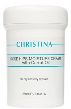 Крем "Christina Rose Hips Moisture Cream with Carrot Oil" увлажняющий 250мл с маслом шиповника и морковным маслом - фото 75976