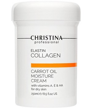 Крем "Christina Elastin Collagen Carrot Oil Moisture Cream with Vit A, E & HA" увлажняющий 250мл с морковным маслом, коллагеном и эластином для сухой кожи - фото 76018