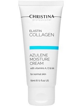 Крем "Christina Elastin Collagen Azulene Moisture Cream with Vit A, E & HA" увлажняющий азуленовый 60мл с коллагеном и эластином для нормальной кожи - фото 76065