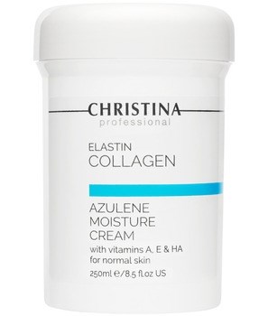 Крем "Christina Elastin Collagen Azulene Moisture Cream with Vit A, E & HA" увлажняющий азуленовый 250мл с коллагеном и эластином для нормальной кожи - фото 76066