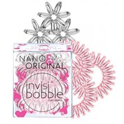 Invisibobble Bee Mine ORIGINAL (Rose Muse) + NANO (Crystal Clear) - Резинка-браслет для волос, цвет Прозрачный + Розовый 3 + 3шт
