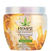 Hempz Citrine Crystal & Quartz Herbal Body Buff - Скраб для тела интенсивный с мерцающим эффектом "Желтый Кварц" 198гр