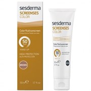 Sesderma Screenses Color Fluid sunscreen SPF 50 Brown - Солнцезащитное тональное средство (Тёмный тон) СЗФ 50